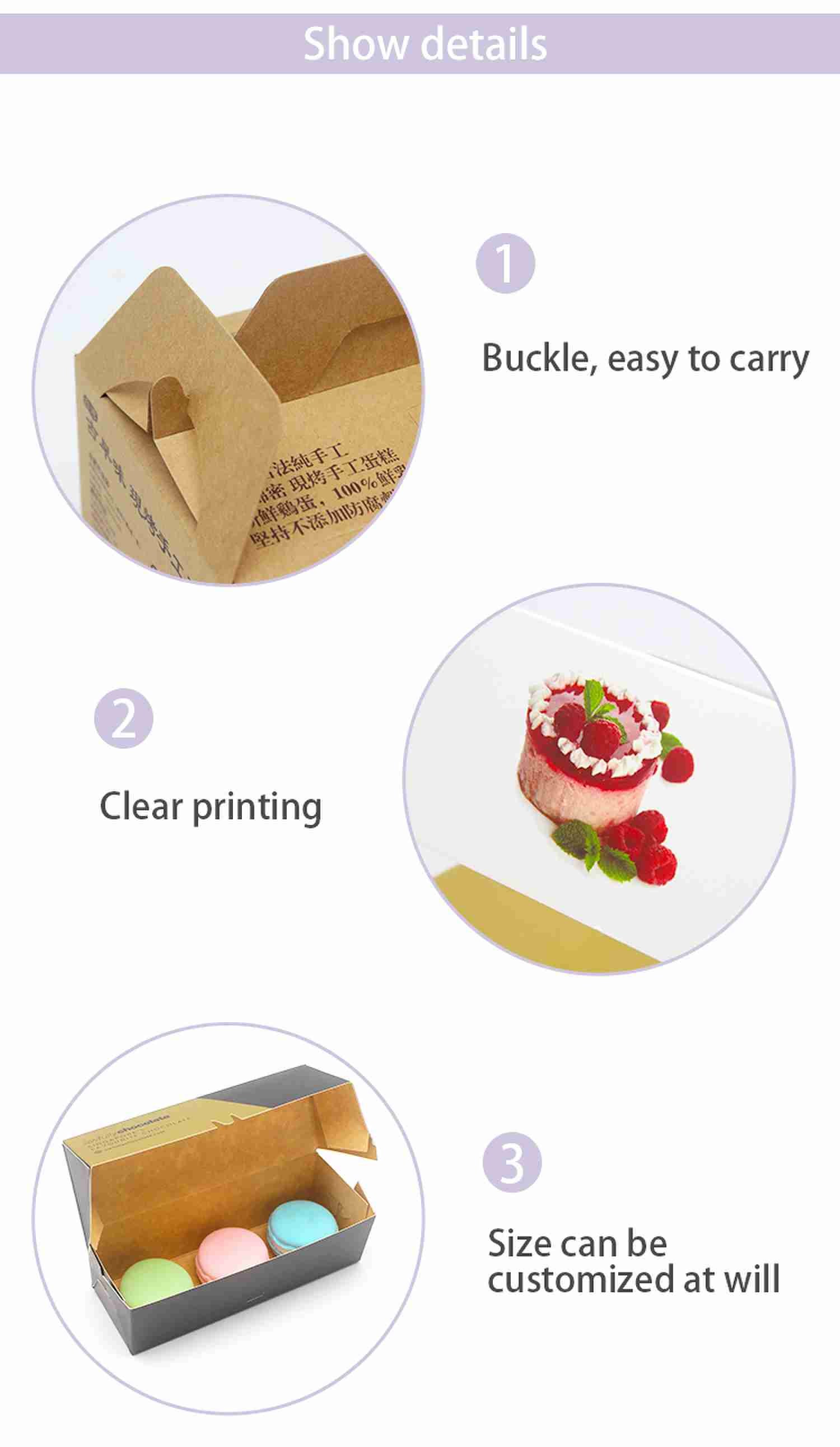 ODM Cookie Dessert Takeaway Kraft Paper Cupcake Boxes Pastry Paper Box