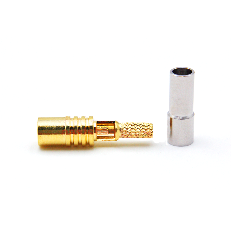 50 Ohm MCX Female Straight Connector Gold Plated Brass with Push-in Coupling Structure for RG316/RG174 Coaxial Cable
