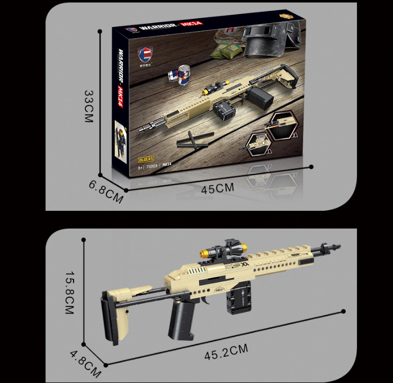 NO Scale Building Blocks Model Toy Weapon Gun Sets 200 Pieces for Kids Dropshipping