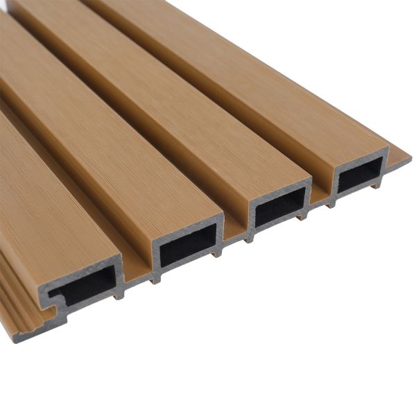 Easy Install No Painting Required Wood Grain Outdoor Wpc Fluted Wall Panel Wpc Cladding