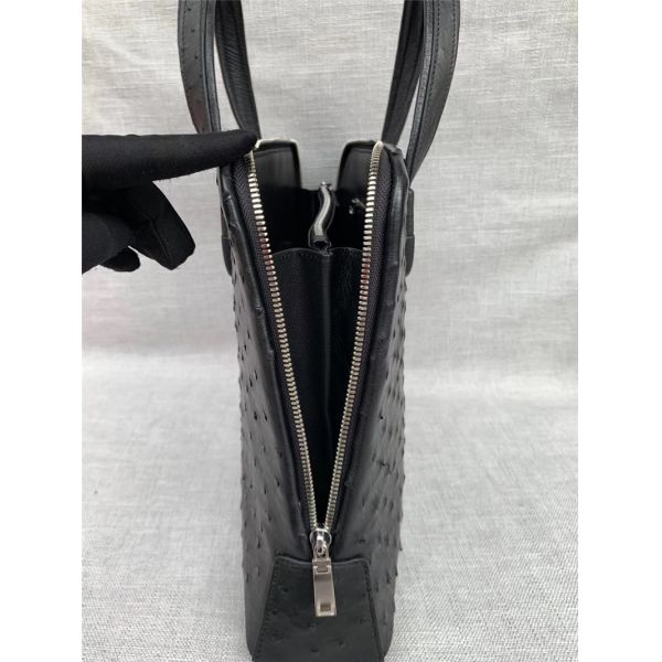 Authentic Ostrich Skin Businessmen Passcode Briefcase Handbag Exotic Genuine Leather Male Large Top-handle Working Purse