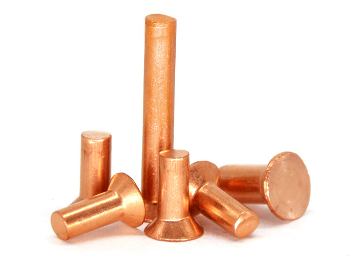 Quality Electrically Conductive Red Copper Solid Rivet , Countersunk Head Rivets for sale