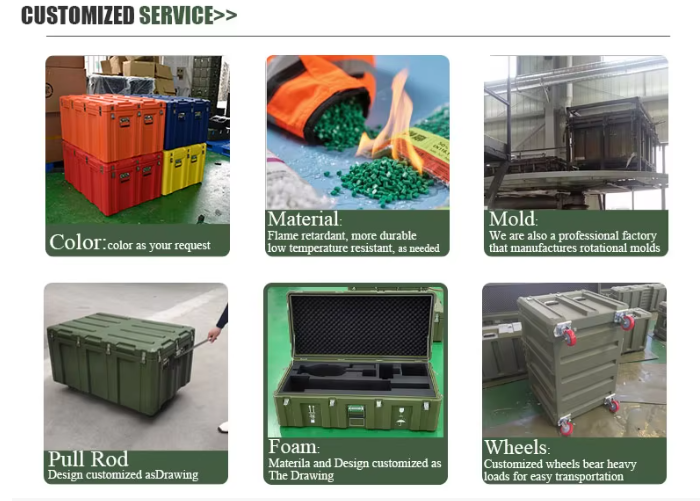 Rotomolded IP65 Military Box Hard Plastic Customized Tool Case For Protection