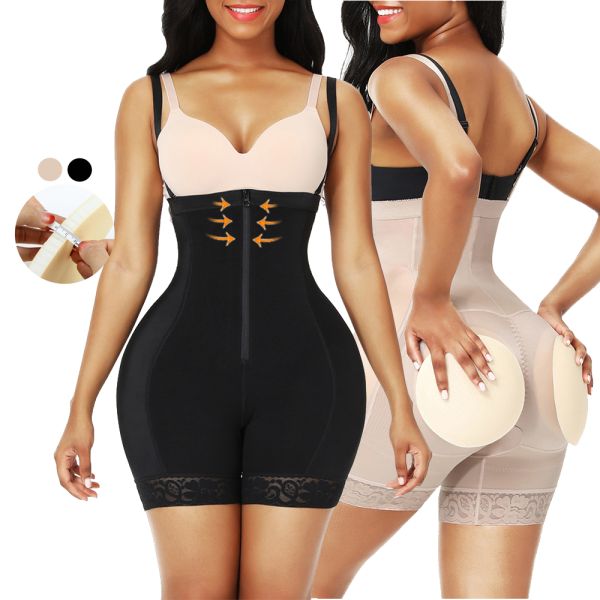 Medium Control Spandex/Nylon Hip Padding Tummy Control Shapewear for Women