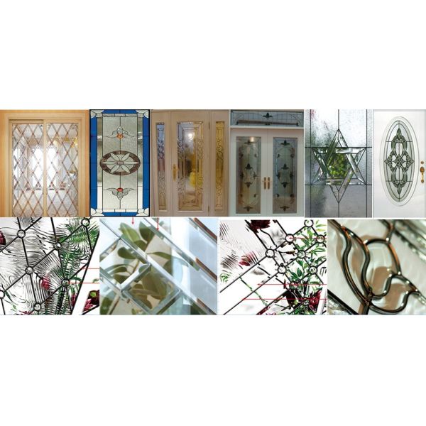 decorative glass windows with art iron