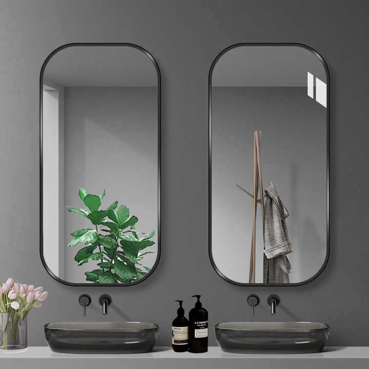 Customized Size Full Decoration Silver Sticker Wall Mounted Mirror with White Frame
