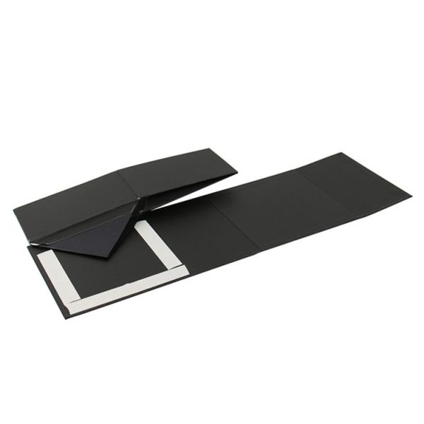 Wholesale Custom Size Matte Black Magnetic Folding Baseball Cap Packaging Box with Hot Stamping and Free Design