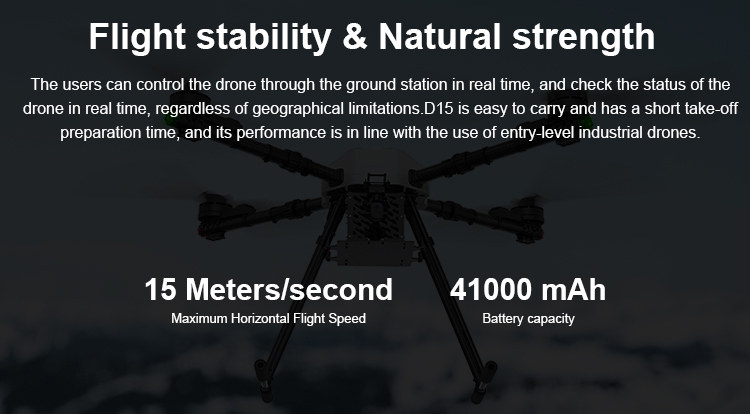 15kg Freight Capacity Professional Carrier Drone with Drop Thrower and 1000 Nits Display