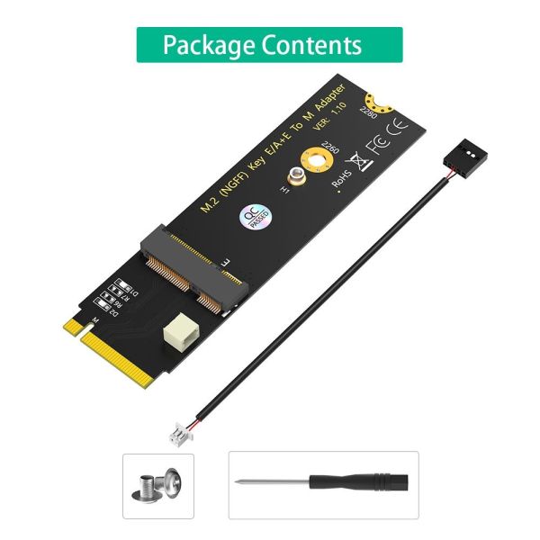 WiFi Bluetooth NGFF A+E Key To M.2 Key M Adapter Mini Pcie SSD Adapter Card