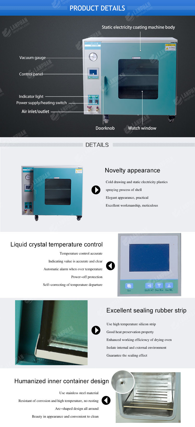 Vacuum Chamber Sanitary Medical Lab Drying Oven Bulletproof