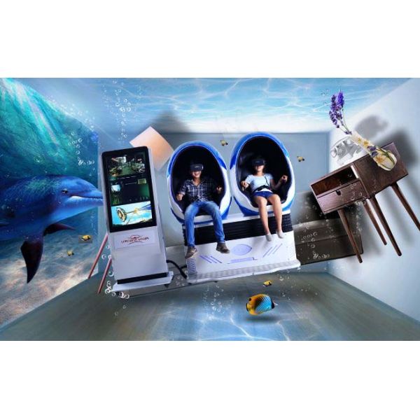 360 Rotation Virtual Reality Simulator Two Seats VR Cinema For Amusement Park