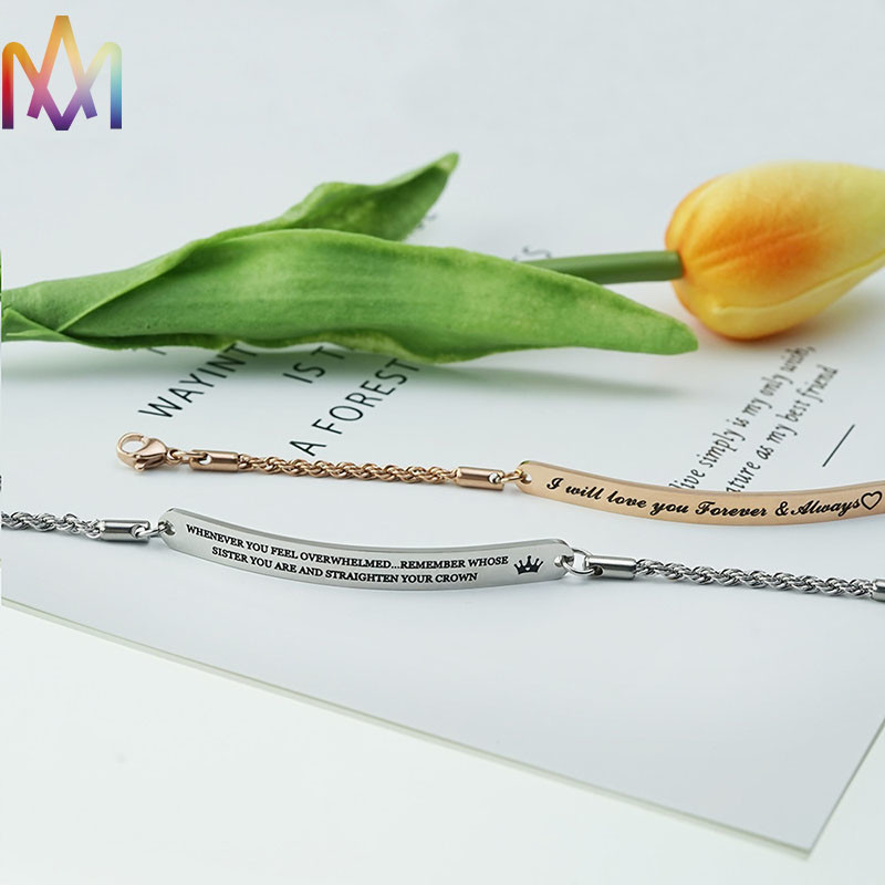 ODM Supported SS304 Custom Engraved Womens Bracelet