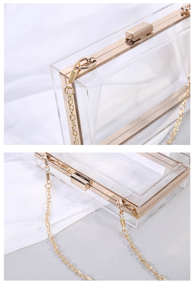 Acrylic Dinner Bag Simple Chain Diagonal Small Bridal Dress Evening Banquet Bag For Women Clutch