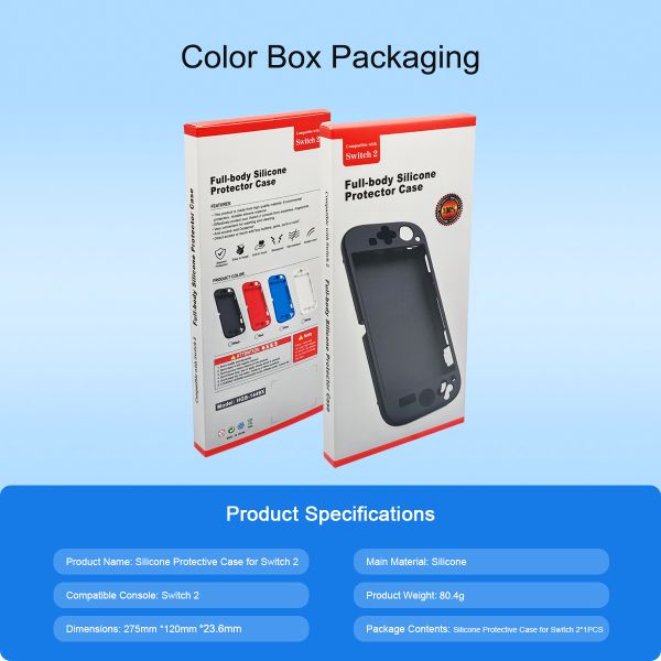 Durable Silicone Material Protective Case for Nintendo Switch 2 with Anti-Slip Points