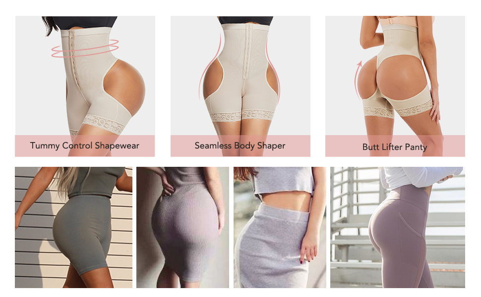 High Waist Butt Lifting Tummy Control Shapewear for Women Slimming and Spandex Features