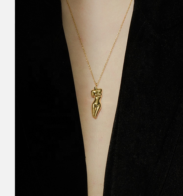 925 Sterling Silver Venus Women'S Body Pendant Necklace Customizable For Your Outfit