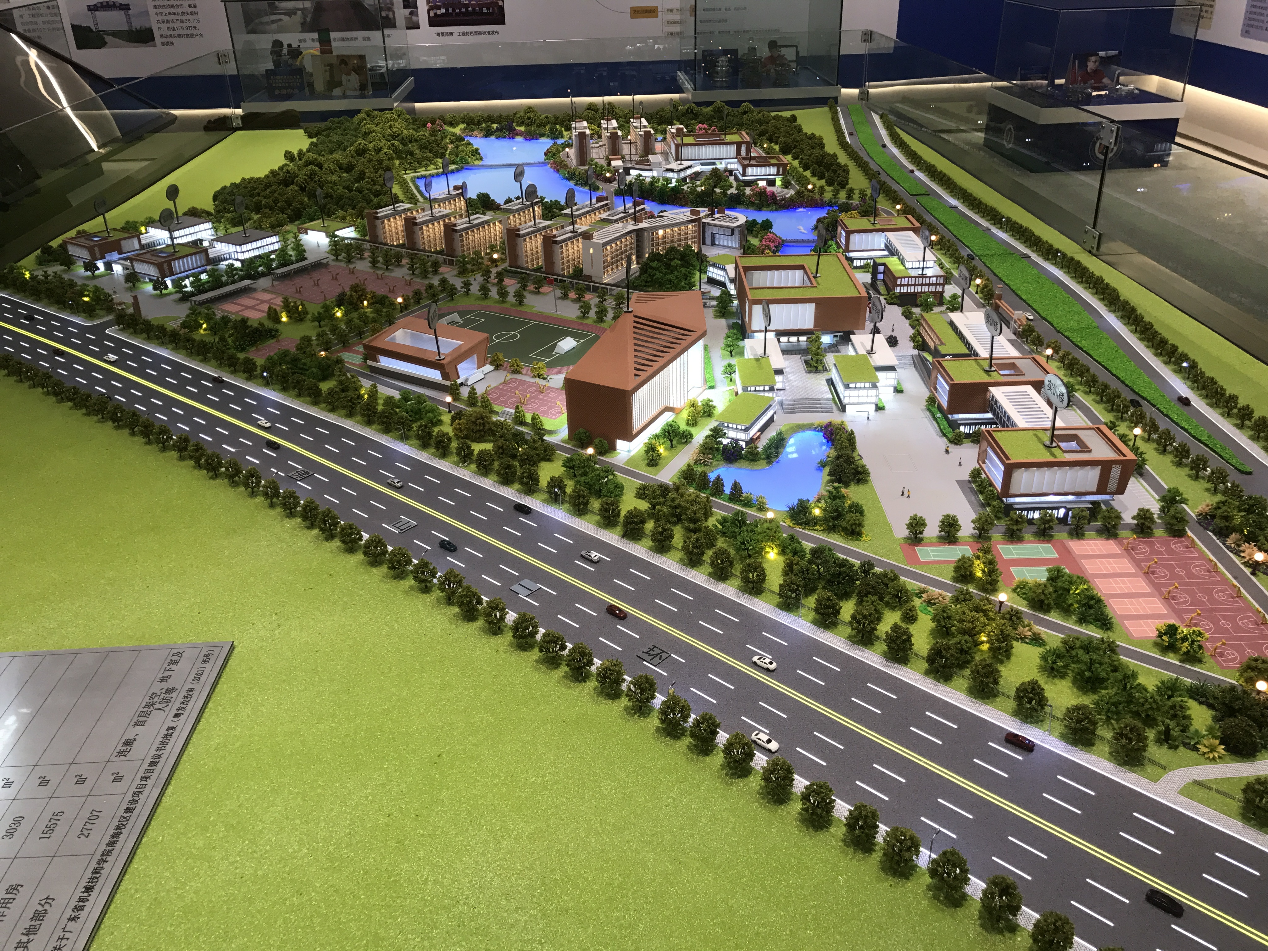 University Campus Models 1:100 Architectural Model With Detailed Facilities