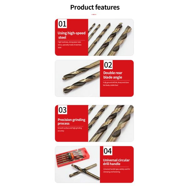 High Quality Twist Drill Bits for Stainless Carbon Steel Iron Metal Drilling Tools Hexagonal Shank Spiral Drill Bit