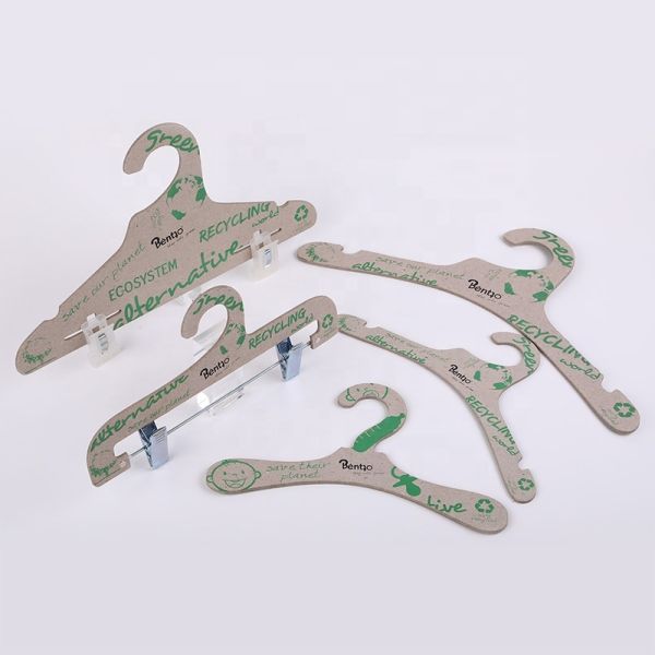 Adjustable recycled paper hanger with clothes