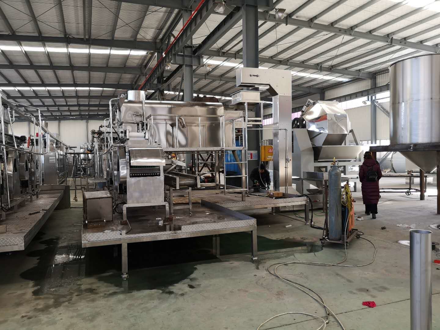 High Automation Soybean Peanut Frying Machine , Industrial Snack Frying