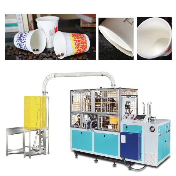 Automatic double wall cup making machine with glue box