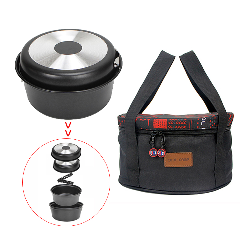 Aluminium Outdoor Cooking Pot Set 3KG Nonstick With Lid