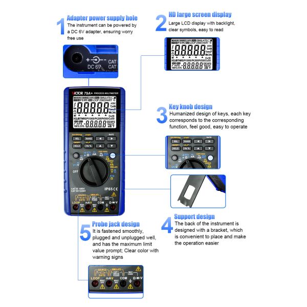 VICTOR 79A+ Professional Multifunction Process Calibrator Multimeter Digital Process Multimeter