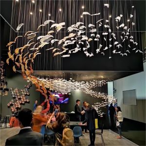 Buy cheap Modern Art Glass Feather Chandeliers from wholesalers
