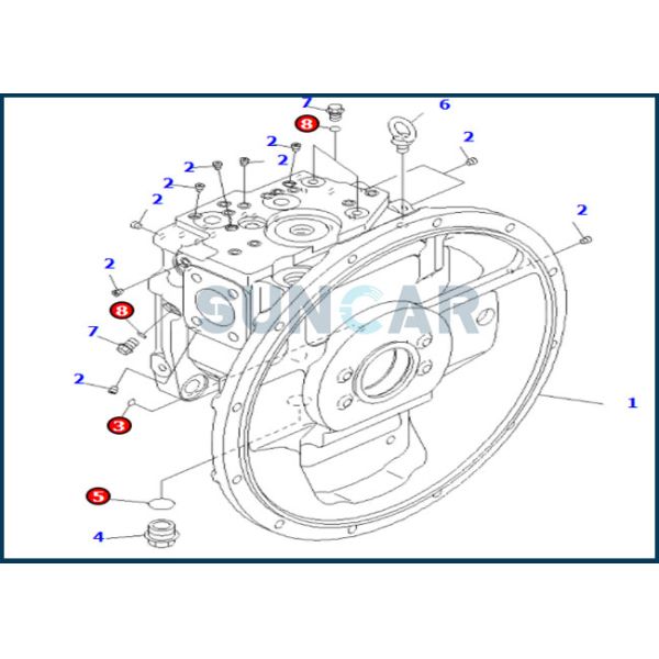 708-2L-00500 7082L00500 Main Pump Seal Repair Kit Fits For Excavators PC200-7