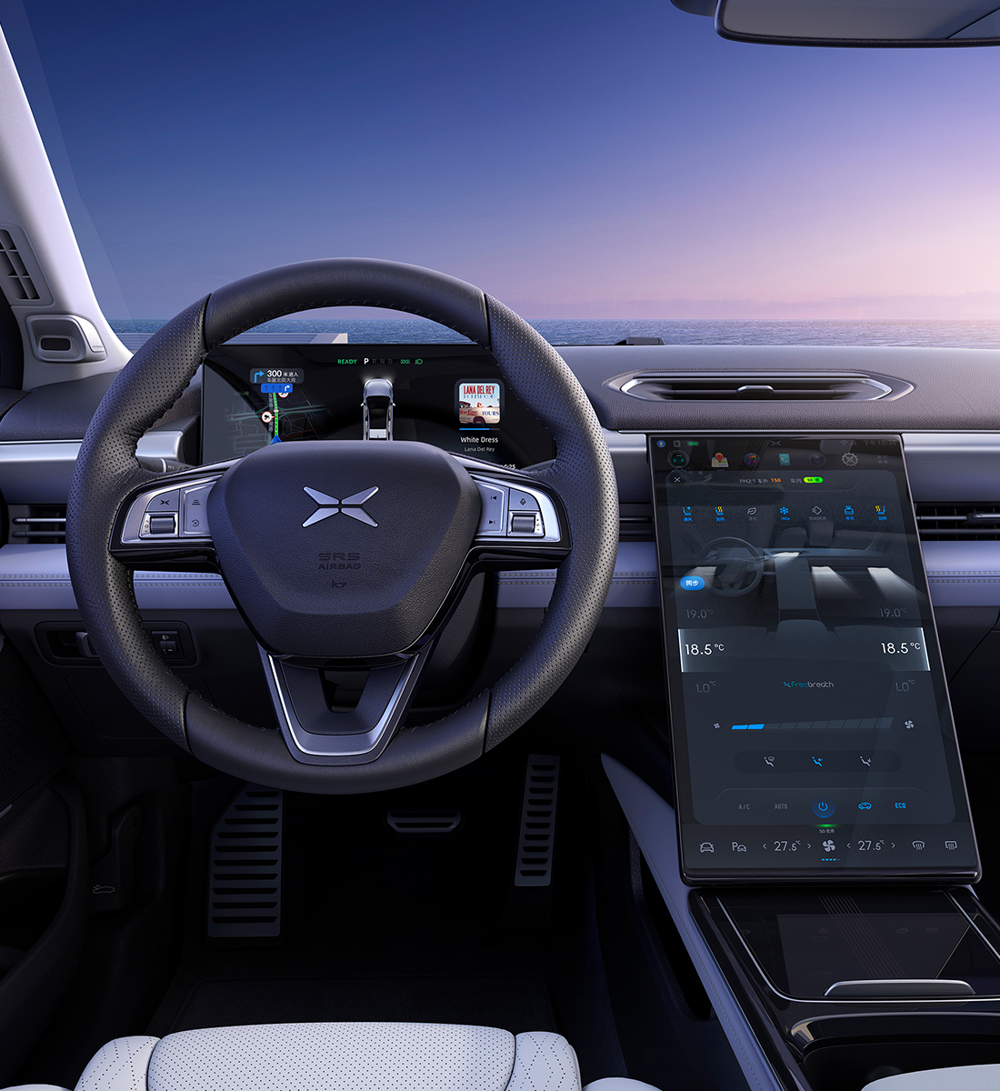 Left Steering 5-seater Electric Car Xpeng P5 with 13.3 kWh/100km Electricity Consumption and Multifunctional Design