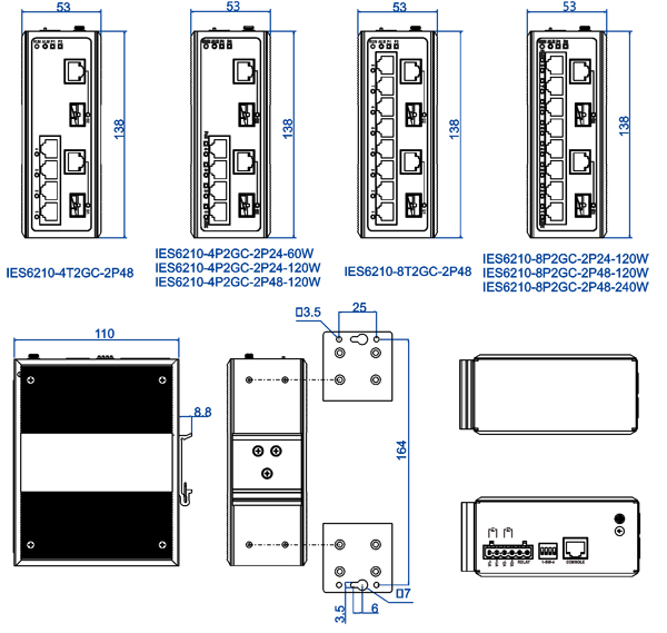 6 10 Port 100M Gigabit Layer 2 Managed Industrial PoE Switch