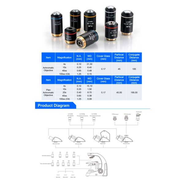 OPTO-EDU A12.0909 Monocular Binocular Trinocular Compound Microscope 3 Watt LED Biological Microscope