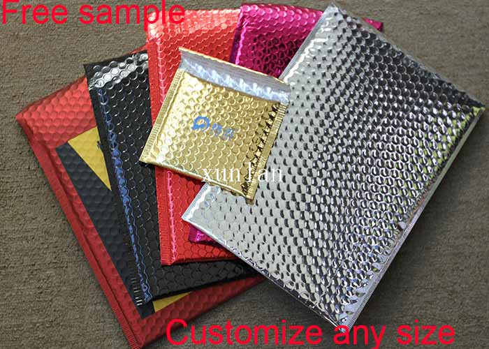 Shiny Plastic Shipping Envelopes , Metallic Bubble Wrap Shipping Bags Light Shield