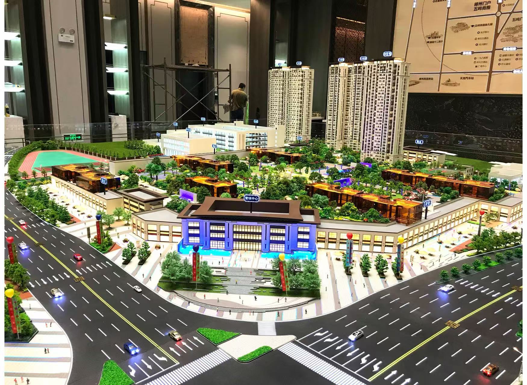 Modern Architectural Model Office Building Scale Model 1:100 Accurate