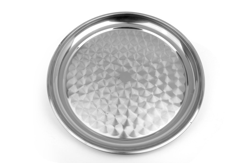 SGS 50cm Large Round Stainless Steel Tray