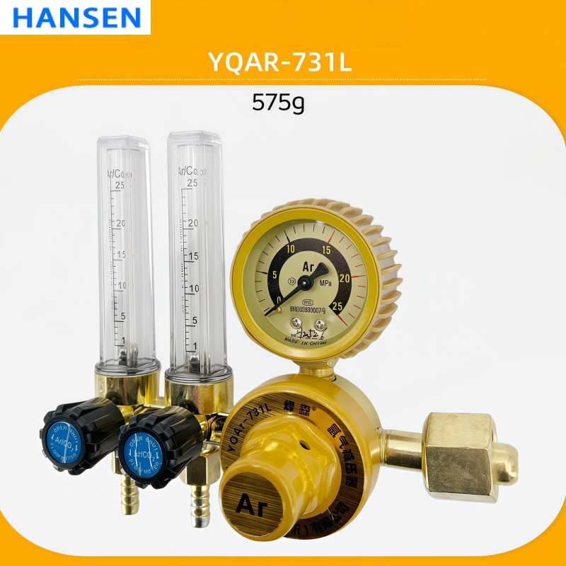 Argon gas regulator YQAR‑731L , single / double tube argon flowmeter regulator , TIG welding argon pressure reducer , argon co2 gas pressure regulator