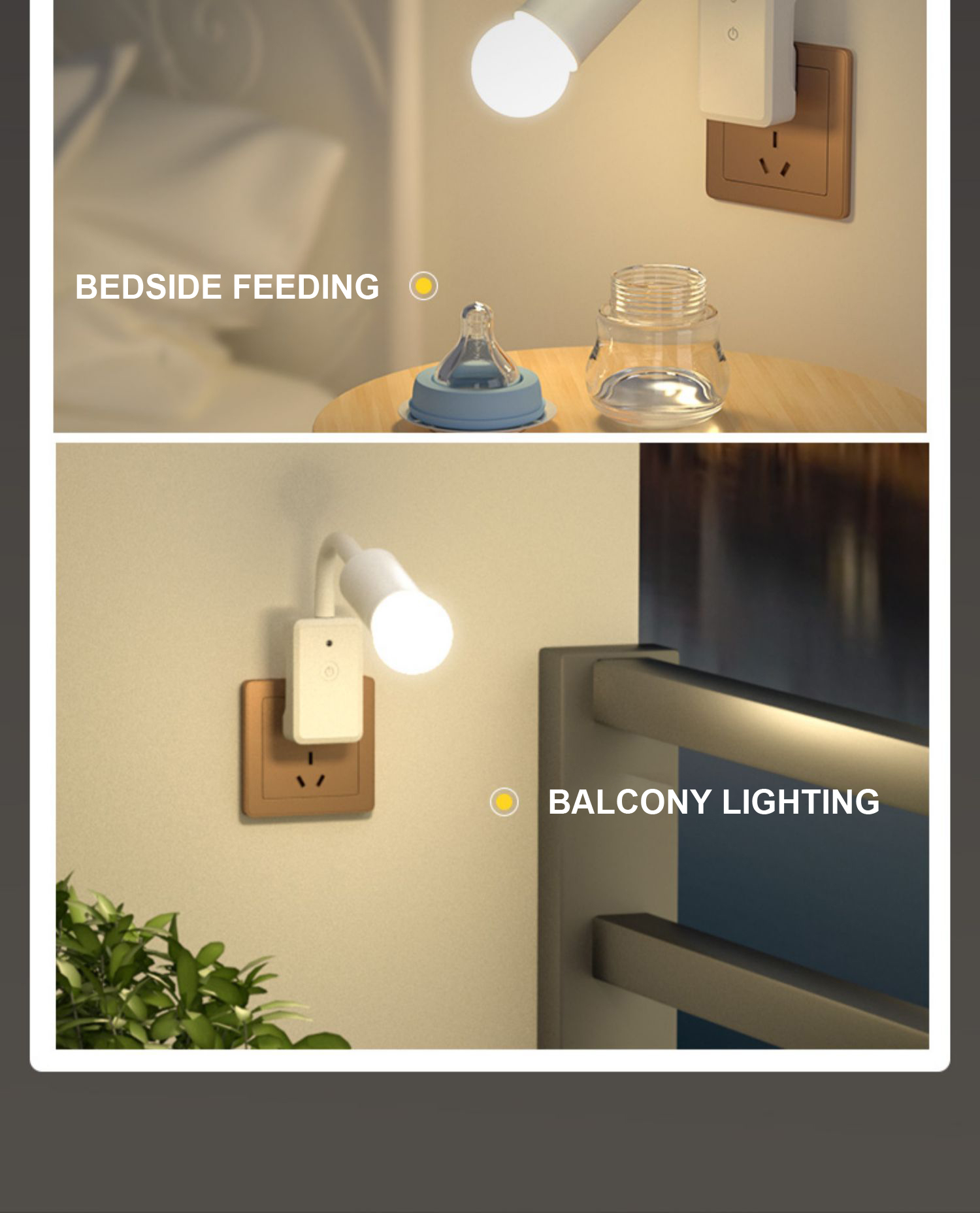 Two/Three Plug Remote Control Socket 5W Night Light for Bedroom Sleep and Baby Feeding