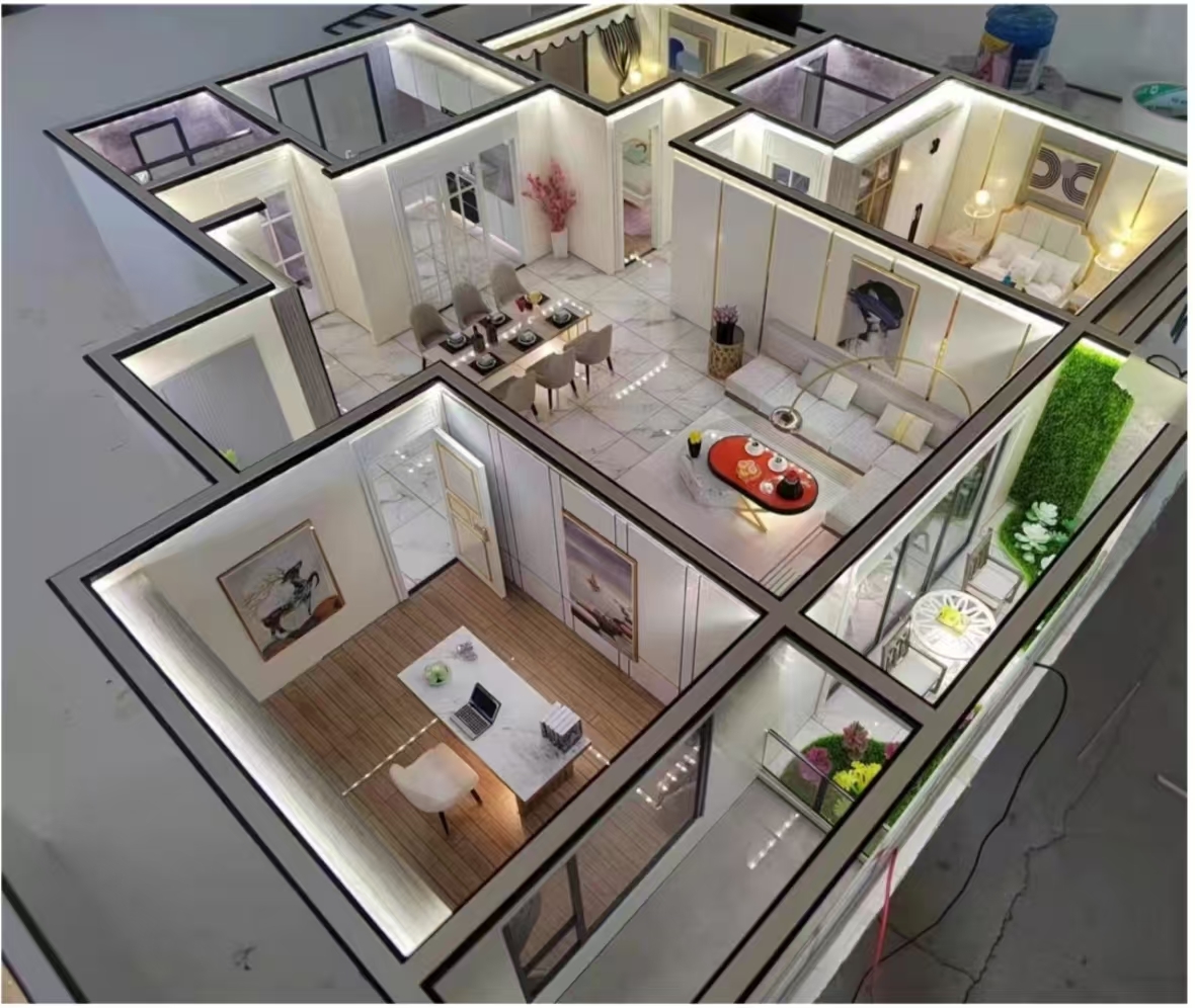 LED Lighting Architectural Interior Model 1:25 House Interior Design Model