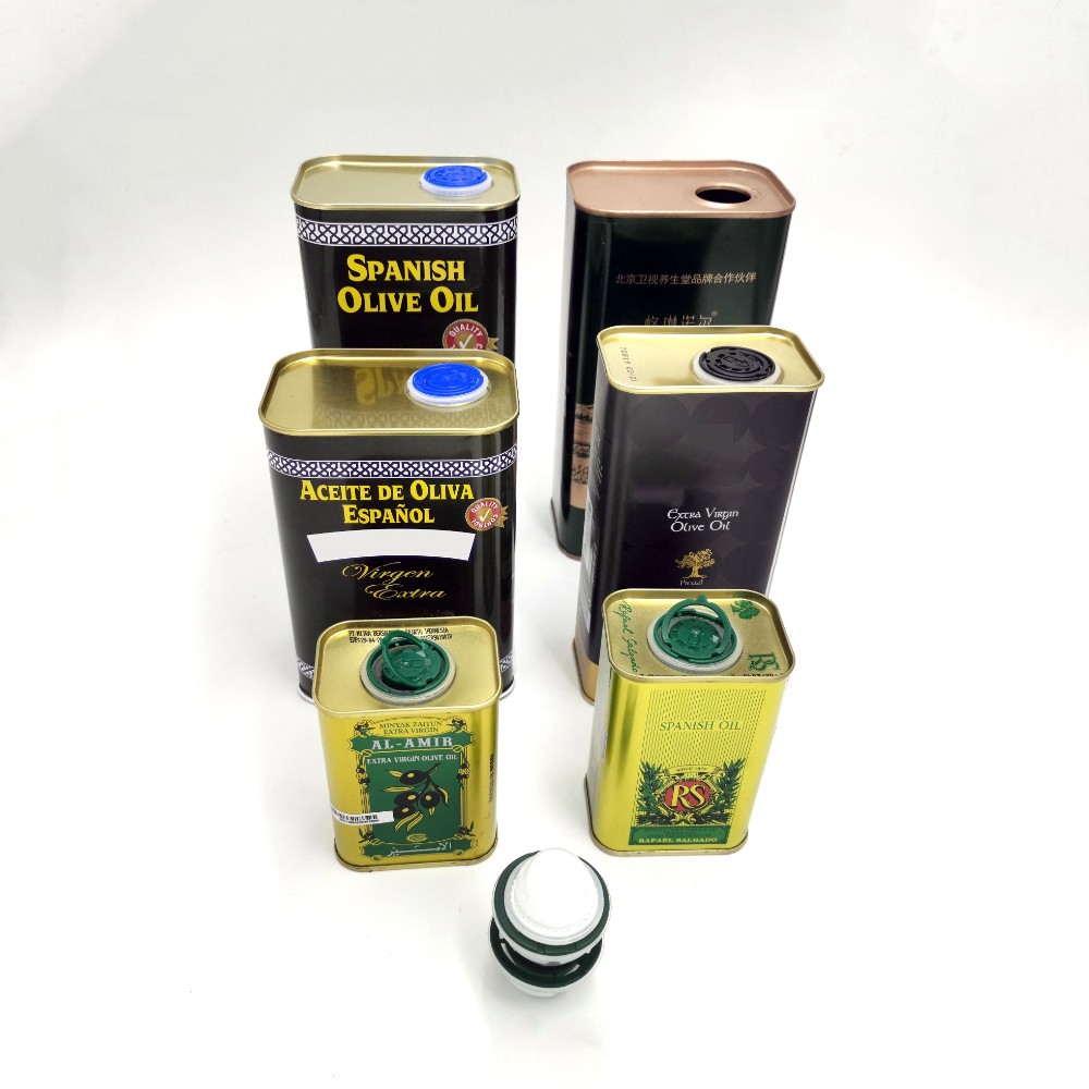DADI 2.5L Customized Food Oil Can, Dust-Free Square Tin Packaging Clean Liquid Olive Oil 5L Rectangular Metal Can