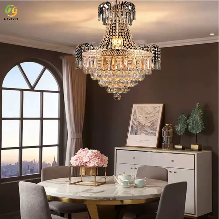 Customized Lustres Led Gold Crystal Candle Chandelier Luxury For Wedding Lobby Hotel
