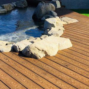 Quality Patios 3D Composite Decking Commercial WPC Hollow Decking Profile for sale