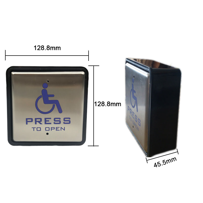 SS304 125VAC 12V 15x115x45mm Disabled Push Button