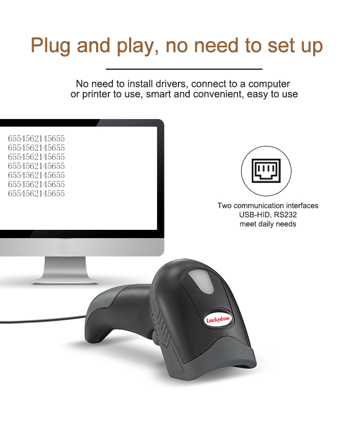 Good Price Handheld Wired 2d Qr Lecteur Code bar Use with Thermal Printer for Pos