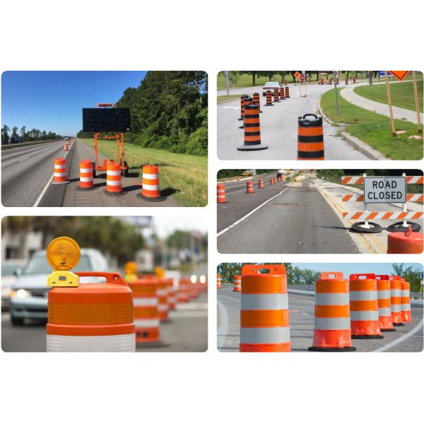 Reflective Traffic Drum Construction Safety Barrels