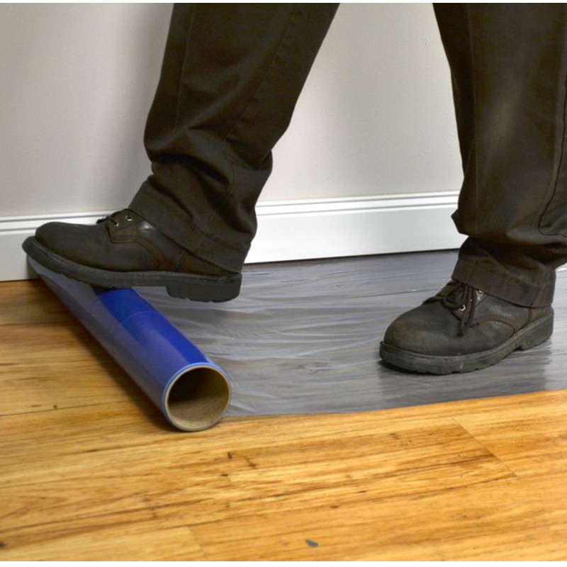 Transparent Blue PE Temporary Protection Film For Hard Floor Surface