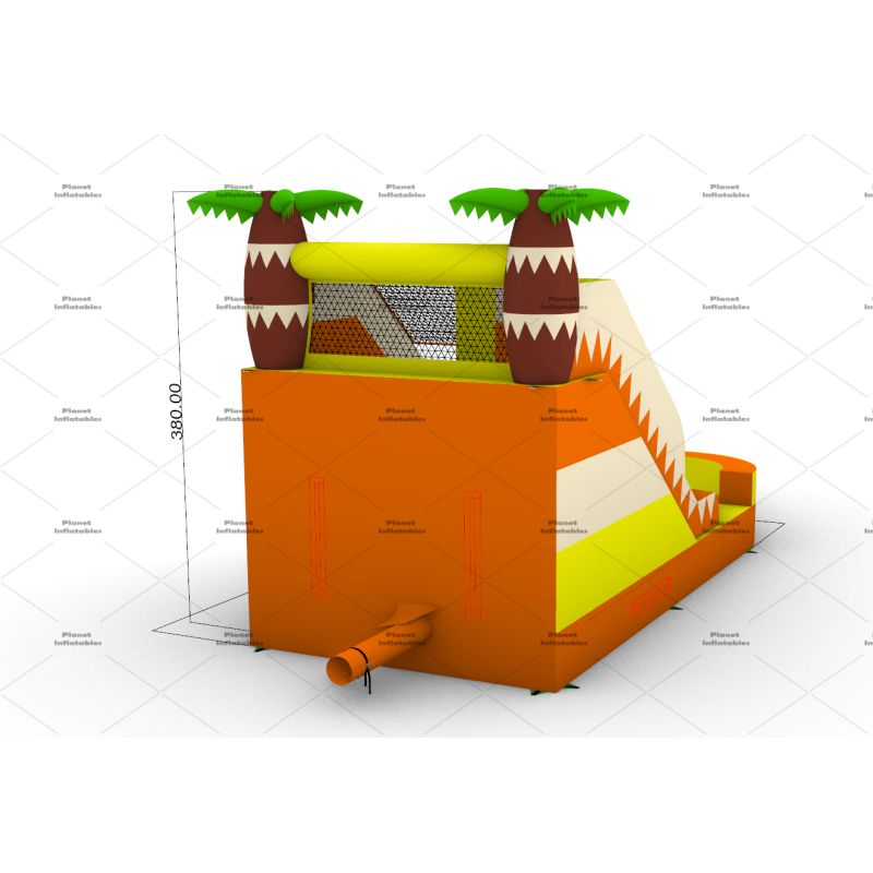 Backyard Fun Mini Inflatable Water Slide with Swimming Pool Palm Tree Slider Jumping Castle for Kids Party