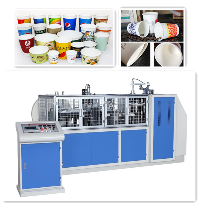 Automatic double wall cup making machine with glue box