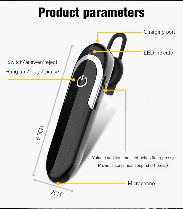Car Using Wireless Blue Tooth Earphone Single in Ear Earbuds Handsfree Bluetooth Headsets Fone De Ouvido Headphone