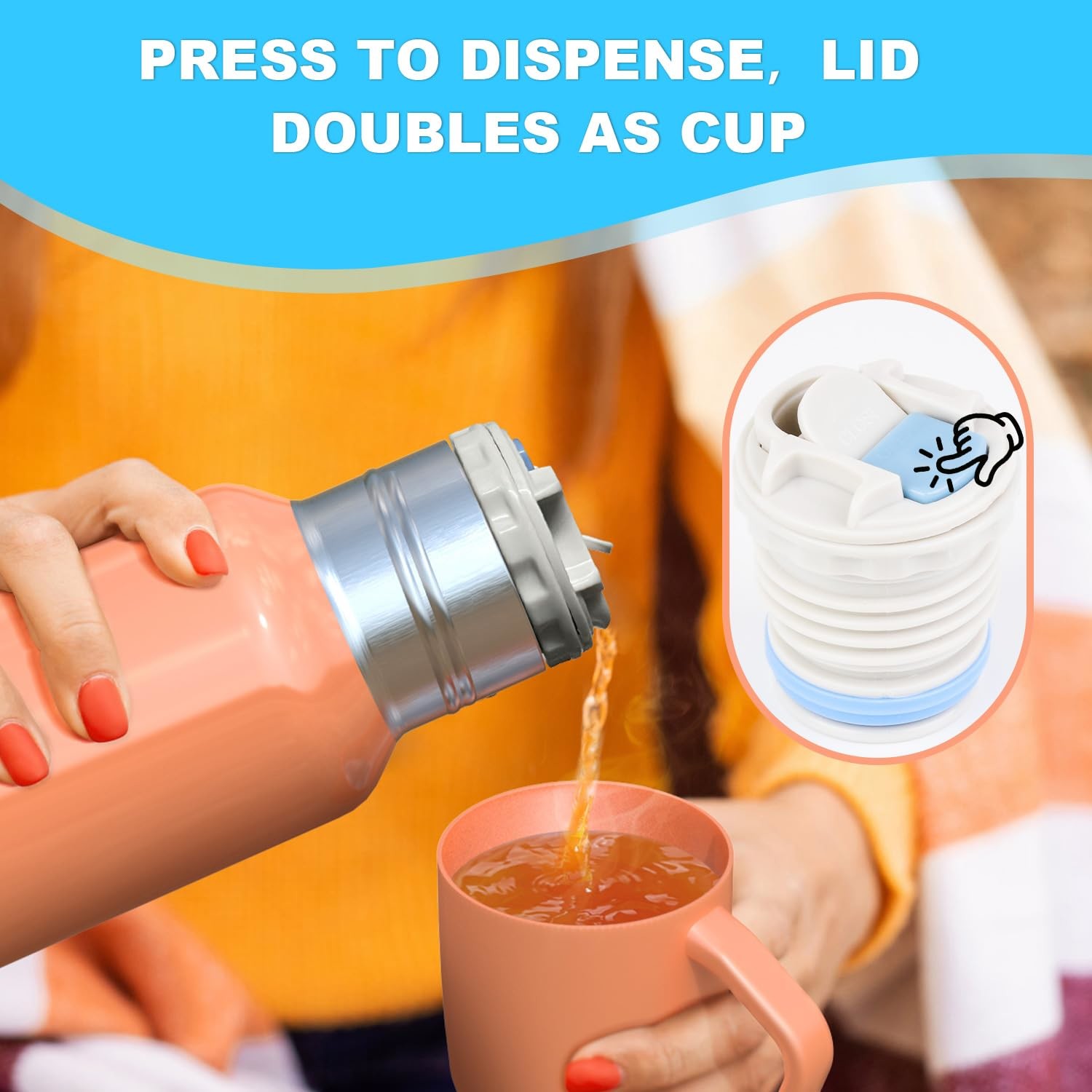 Stainless Steel Vacuum Flask And Coffee Cup Set 500ml Vacuum Insulation Leak-Proof