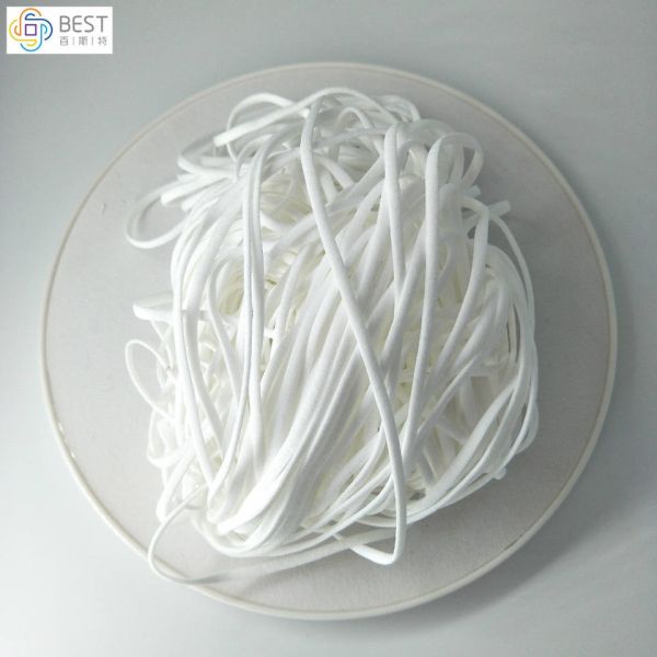 Flat Round Earloop Webbing Band Face Mask Support 2.8mm 6.0MM